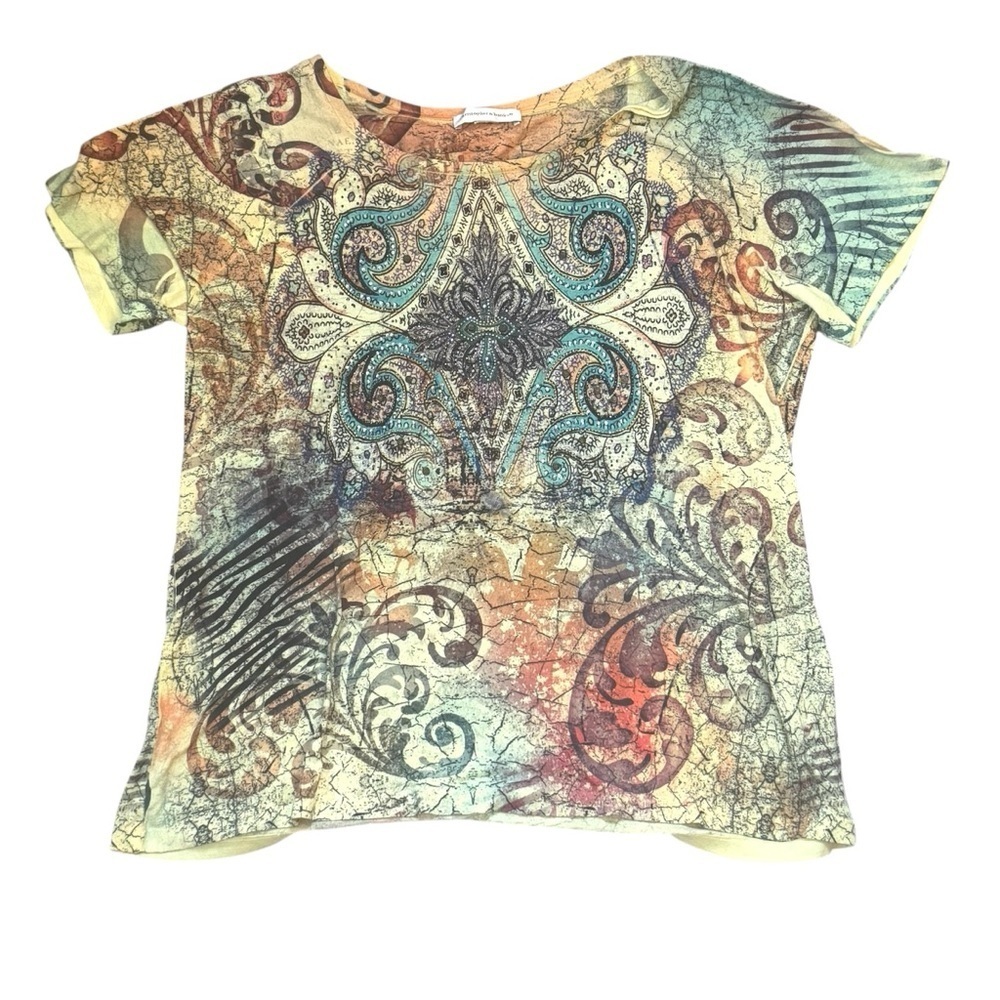 Christopher & Banks Y2K Embellished Fairycore Grunge Short Sleeve T-Shirt Sz L